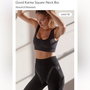 NWOT Free People Good Karma square neck bra